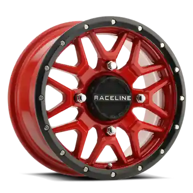 Raceline A94R Krank 14x7in / 4x110 BP / 10mm Offset / 83.8mm Bore - Red & Black Lip Wheel - A94R-47011+10 Best Price
