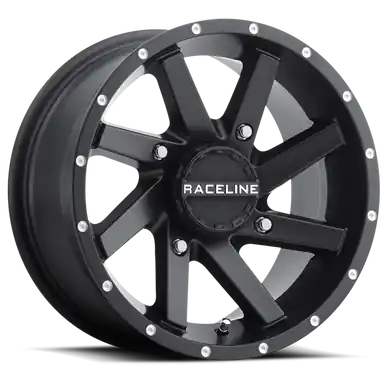 Raceline A82B Twist 14x7in / 4x156 BP / 5mm Offset / 132.5mm Bore - Satin Black Wheel - A82B-47056-43 Free Returns