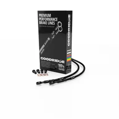 Certified Goodridge 84-08 HD FLST/C / 90-11 HD FLSTF Front 4in Extended Brake Hose Kit - HD0001-1FB-BK4