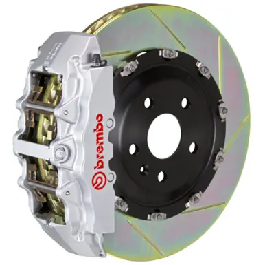 Worldwide Shipping Brembo 06-08 RS4 Front GT BBK 6 Piston Cast 380x34 2pc Rotor Slotted Type-1-Silver - 1N2.9007A3