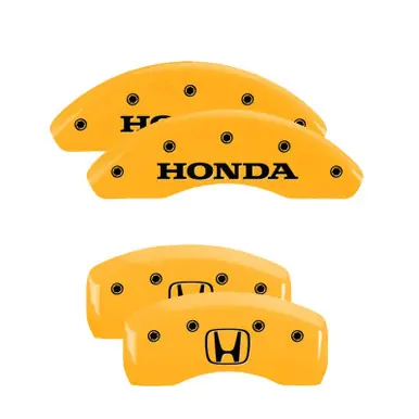MGP 4 Caliper Covers Engraved Front & Rear I-Vtec Yellow Finish Black Char 2005 Honda Accord - 20179SIVTYL Latest
