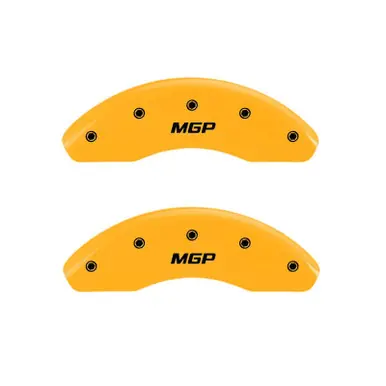 Fast Shipping MGP Front set 2 Caliper Covers Engraved Front MGP Yellow finish black ch - 31001FMGPYL