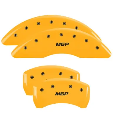 Mega Sale MGP 4 Caliper Covers Engraved Front & Rear MGP Yellow Finish Black Char 2018 Mercedes-Benz GLE43 AMG - 23233SMGPYL