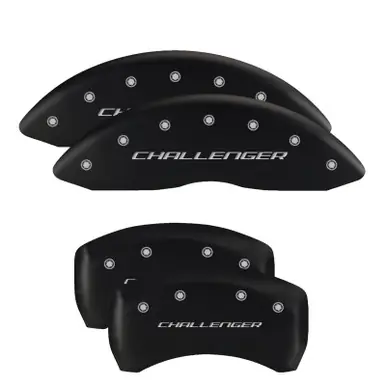 MGP 4 Caliper Covers Engraved Front & Rear RT1-Truck Black finish silver ch - 12181SRT1BK Original