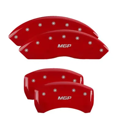 Hassle-Free Returns MGP 4 Caliper Covers Engraved Front & Rear MGP Red finish silver ch - 17092SMGPRD