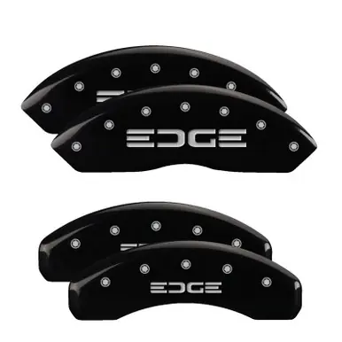 MGP Front set 2 Caliper Covers Engraved Front MGP Black finish silver ch - 10102FMGPBK Top Pick