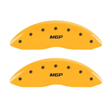 Must Have MGP 4 Caliper Covers Engraved Front & Rear MGP Yellow Finish Black Char 2006 Ford Expedition - 10020SMGPYL