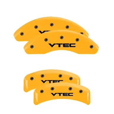 Handmade MGP 4 Caliper Covers Engraved Front & Rear MGP Yellow Finish Black Char 2004 Honda Civic - 20002SMGPYL