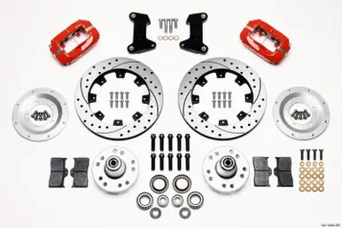 Affordable Wilwood Forged Dynalite Front Kit 12.19in Drilled Red 74-80 Pinto/Mustang II Disc Spindle only - 140-10440-DR