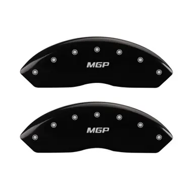 Holiday Sale MGP 4 Caliper Covers Engraved Front & Rear MGP Black finish silver ch - 22019SMGPBK