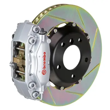 Authentic Brembo 00-02 RS4 Rear GT BBK 4 Piston Cast 2pc 328x28 2pc Rotor Slotted Type-1-Silver - 2C2.6015A3