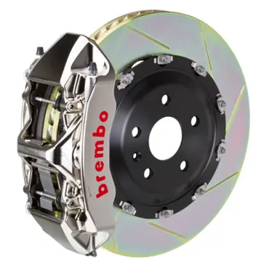 Super Sale Brembo 22+ Golf R/22+ S3 Front GTR BBK 6 Piston Billet 380x34 2pc Rotor Slotted Type1 - Nickel - 1N2.9081AR