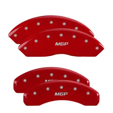 Buy Today MGP 4 Caliper Covers Engraved Front & Rear MGP Red finish silver ch - 15207SMGPRD