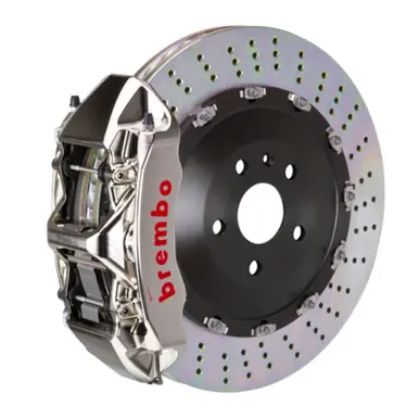 Wholesale Brembo 07-13 X5 Front GTR BBK 6 Piston Billet 405x34 2pc Rotor Drilled- Nickel - 1N1.9506AR