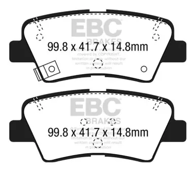 Best Choice EBC 15+ Hyundai Sonata 1.6 Turbo (Elec Park Brake) Ultimax2 Rear Brake Pads - UD1813