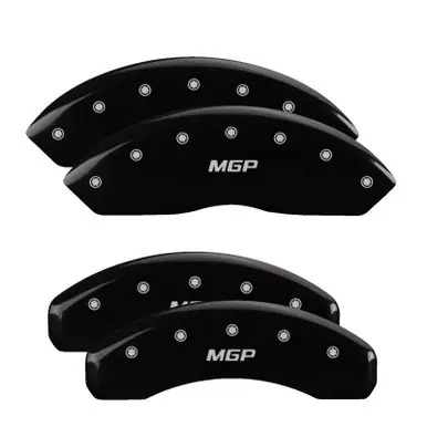 Viral MGP 4 Caliper Covers Engraved Front & Rear MGP Black finish silver ch - 28001SMGPBK