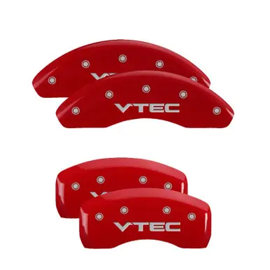 MGP Front set 2 Caliper Covers Engraved Front Honda Red finish silver ch - 20143FHONRD Free Returns