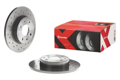 Best Choice Brembo 04-08 Chrysler Crossfire/90-93 Mercedes 300CE Rear Premium Xtra Cross Drilled UV Coated Rotor - 08.5178.3X