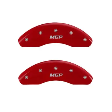 In Demand MGP Front set 2 Caliper Covers Engraved Front MGP Red finish silver ch - 20208FMGPRD