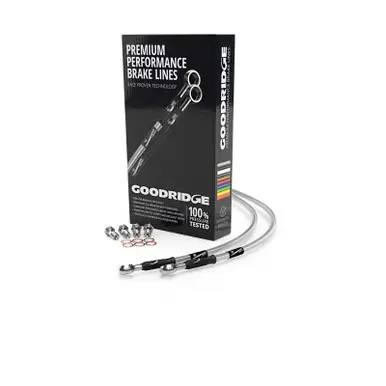 Big Sale Goodridge 18-23 Harley-Davidson FXBB/S/FXST Clear Front Brake Line w/Clear Fitting - HD0140-2FC-CL