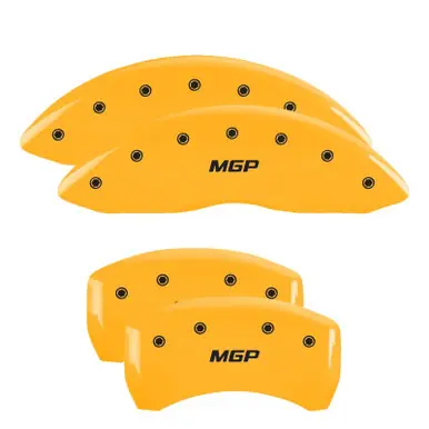 Mega Sale MGP 4 Caliper Covers Engraved Front & Rear MGP Yellow finish black ch - 23001SMGPYL