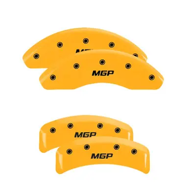 MGP 4 Caliper Covers Engraved Front & Rear MGP Yellow Finish Black Char 2009 Mercedes-Benz E550 - 23218SMGPYL Must Have