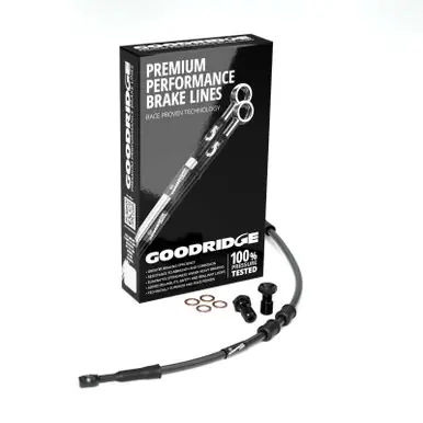 Goodridge 06-10 HD VRSCA/VRSCAW +8in Front Brake Line Kit - Black - HD0058-3FB-BK8 Direct From Factory