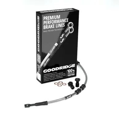 Free Returns Goodridge 87-03 HD XL883/XL1200C +10in Front Brake Line Kit - Clear - HD0883-1FC-CL10