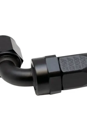 Authentic DeatschWerks 8AN Female Swivel 90-Degree Hose End CPE - Anodized Matte Black