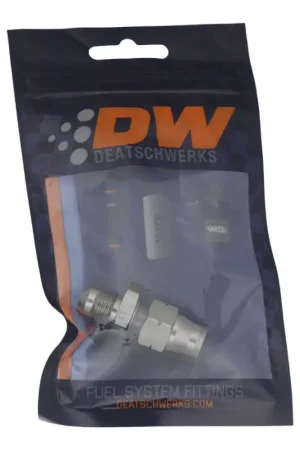 Worldwide Shipping DeatschWerks 6AN Male Flare to 3/8in Hardline Compression Adapter - Includes 1 Olive Insert