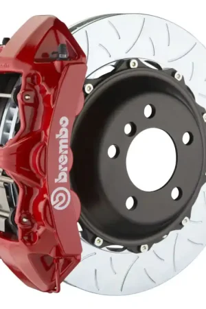 Authentic Brembo 05-14 Mustang GT Excl non-ABS Equipped Fr GT BBK 6Pist Cast 380x32 2pc Rtr Slot Type3-Red