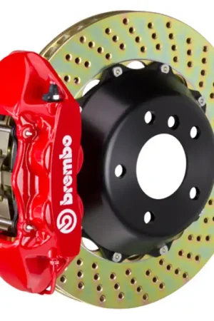 Warranty Included Brembo 05-11 G55/12-18 G63/G65 AMG Rear GT BBK 4 Piston Cast 380x28 2pc Rotor Drilled-Red