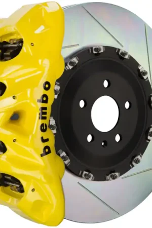 Worldwide Shipping Brembo 11-18 Cayenne Front GT BBK 8 Piston Cast 412x38 2pc Rotor Slotted Type1-Yellow