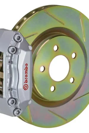 Warranty Included Brembo 05-10 Jetta (Mk5) Fr GT BBK 4Pis Cast 2pc 330x28 1pc Rotor Slotted Type1-Silver