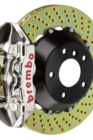 Authentic Brembo 96-05 550/575 (Excl. GTC) Rear GTR BBK 4 Piston Billet 380x28 2pc Rotor Drilled- Nickel