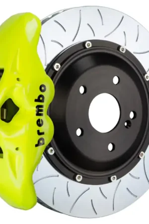 Wholesale Brembo 15-23 Mustang GT Front GT BBK 6 Piston Cast 405x34 2pc Rotor Slotted Type3- Fluo. Yellow