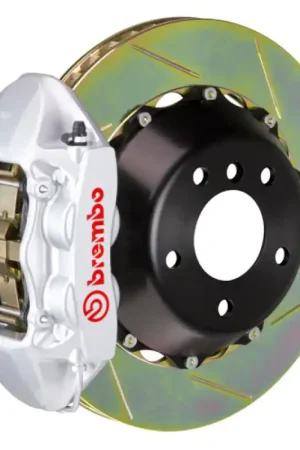 Worldwide Shipping Brembo 14+ Q50/Q50S (Excl. AWD) Rear GT BBK 4 Piston Cast 380x28 2pc Rotor Slotted Type-1-Silver